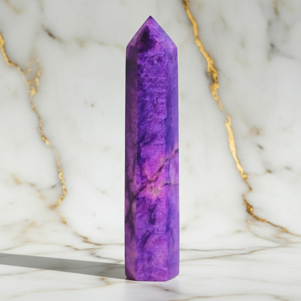 Lila Mondstein Obelisk – Harmonie & lila Kraft CrystalScents