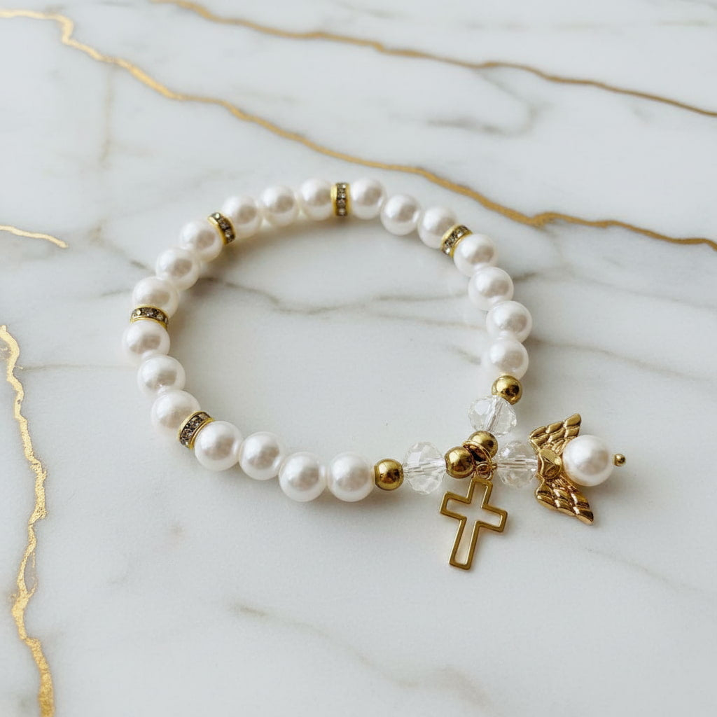 Perlenarmband mit Goldengel – voller Symbolkraft CrystalScents