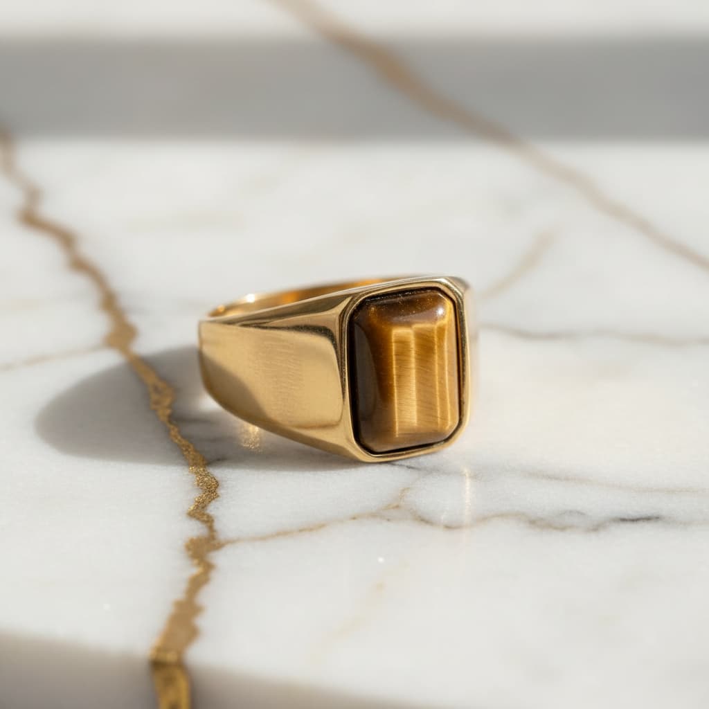 Tigerauge Ring - Klarheit & Fokus CrystalScents