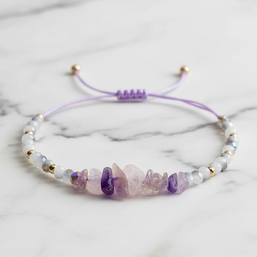 Amethyst Schutzarmband – Violetter Talisman für Balance CrystalScents
