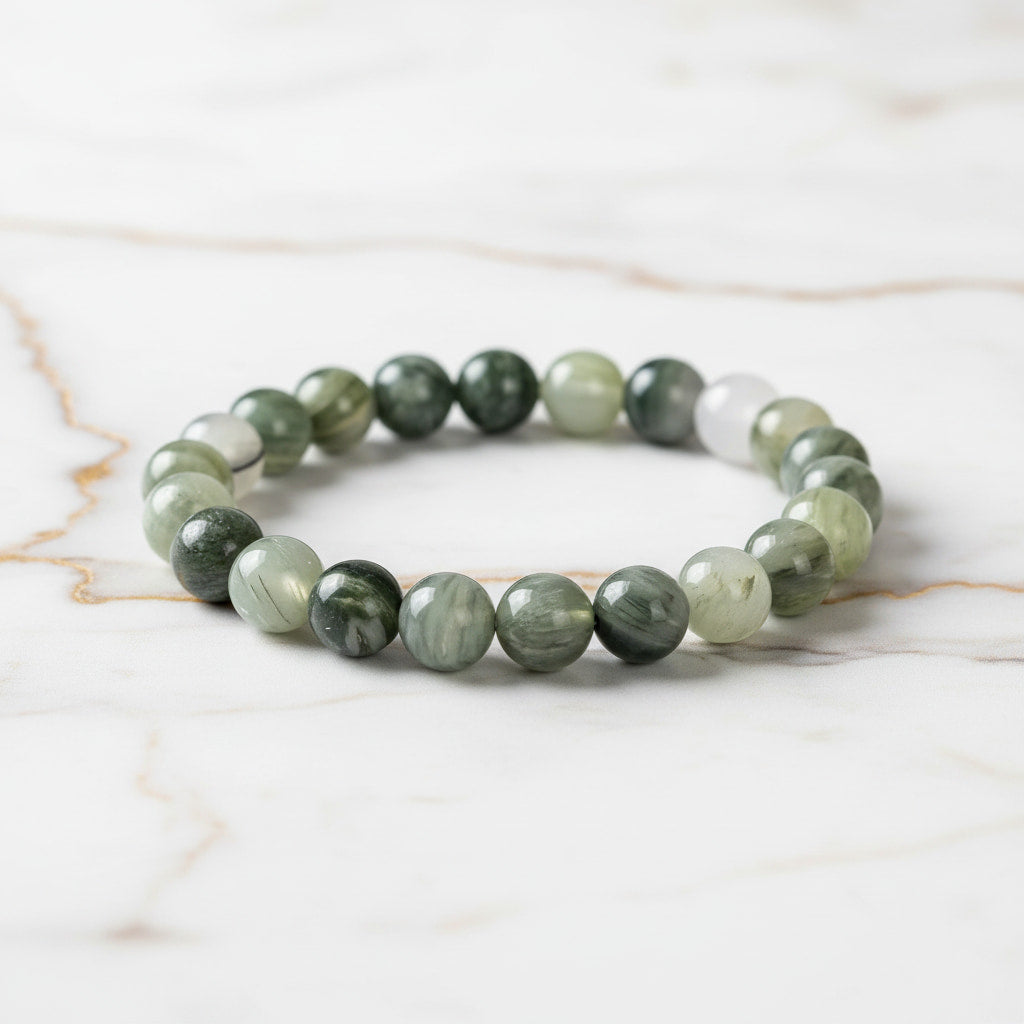 Grüner Jaspis Kugelarmband - Erdung & Kraft CrystalScents