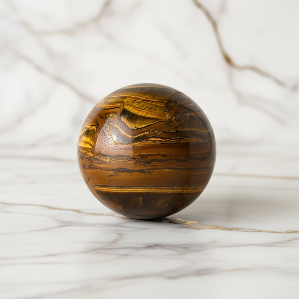 Tigerauge Kugel – Natürliche Kraftquelle CrystalScents