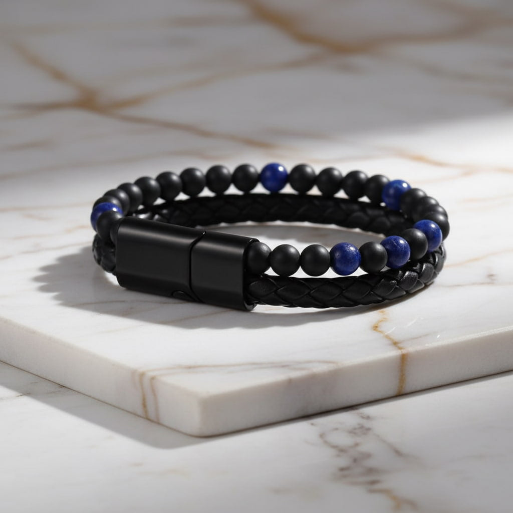 Tigerauge Armband - Blau mit Magnetverschluss CrystalScents