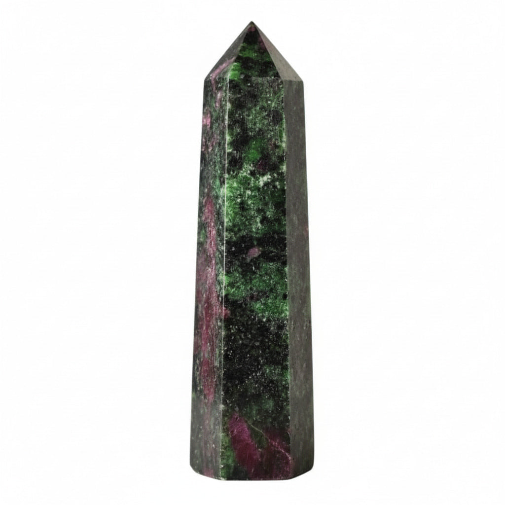 Rubin Zoisit Obelisk – Lebendige Muster CrystalScents