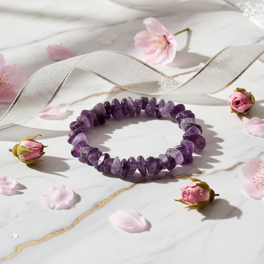 Amethyst Splitterarmband - Harmonie, Balance & Energie CrystalScents
