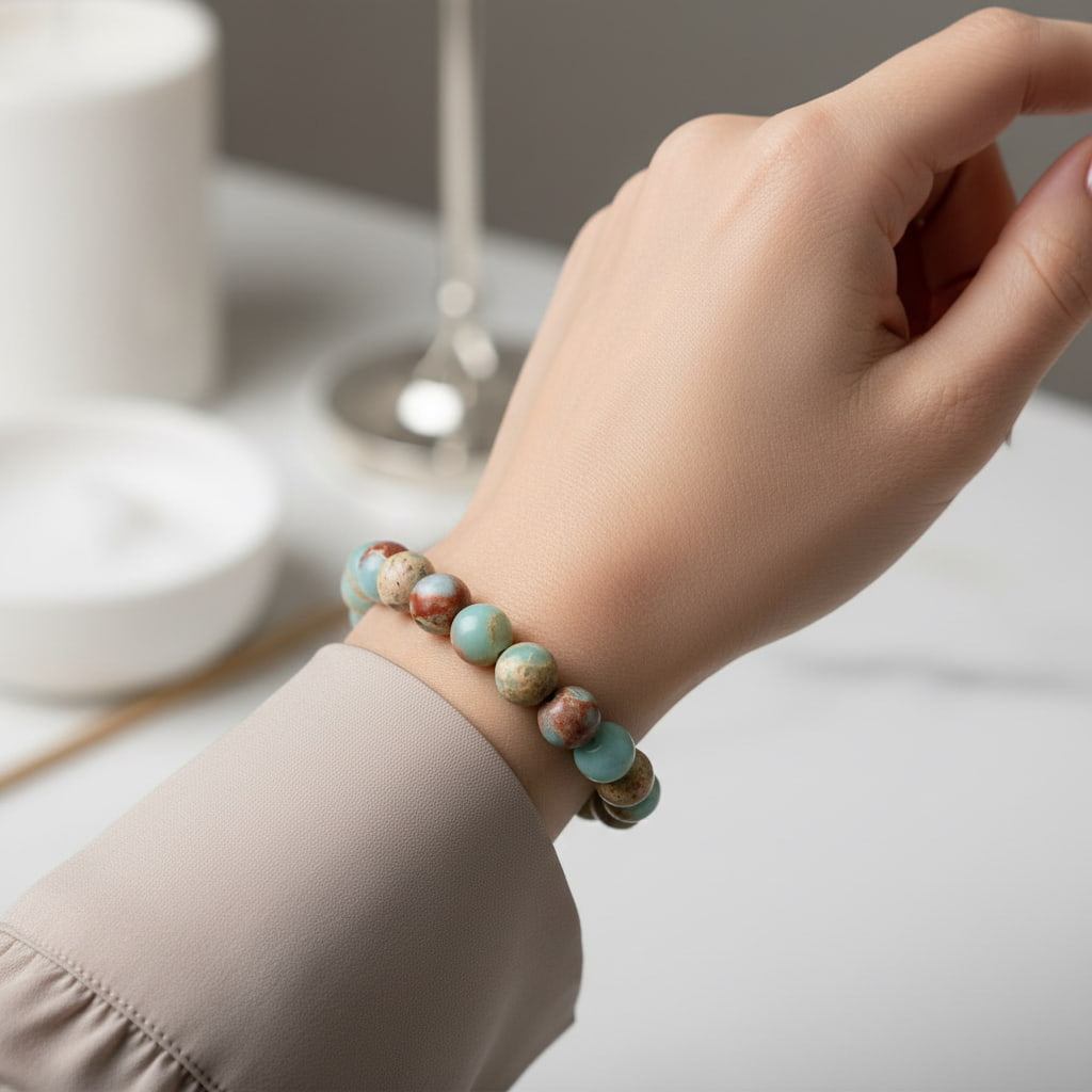 Kaiserstein Kugelarmband – Kraftvolles Naturjuwel für Stabilität CrystalScents