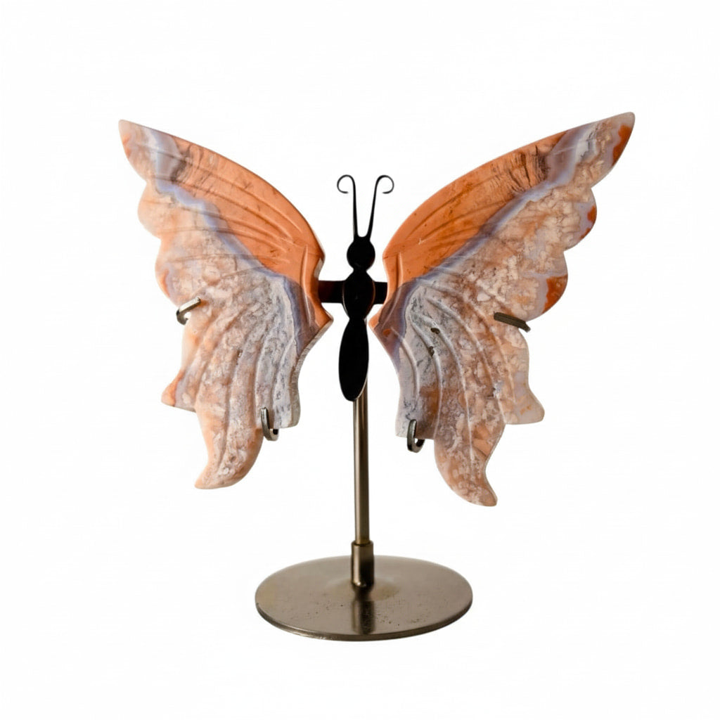 Kirschblüten Achat Schmetterling – Zarte Flügel & positive Energie CrystalScents