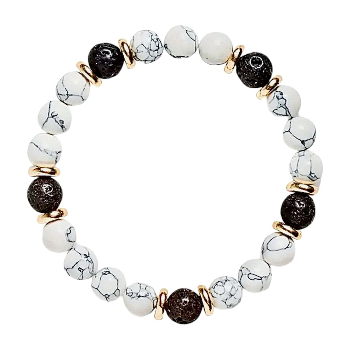 Howlit Vulkanstein Armband - Erdendes Kristallduo CrystalScents