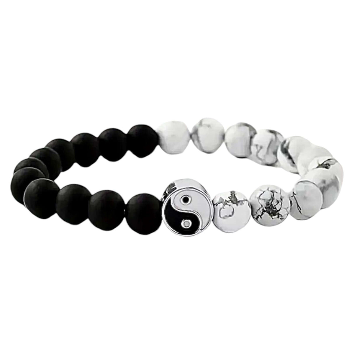 Howlit Vulkanstein Kugelarmband - Yin & Yang CrystalScents