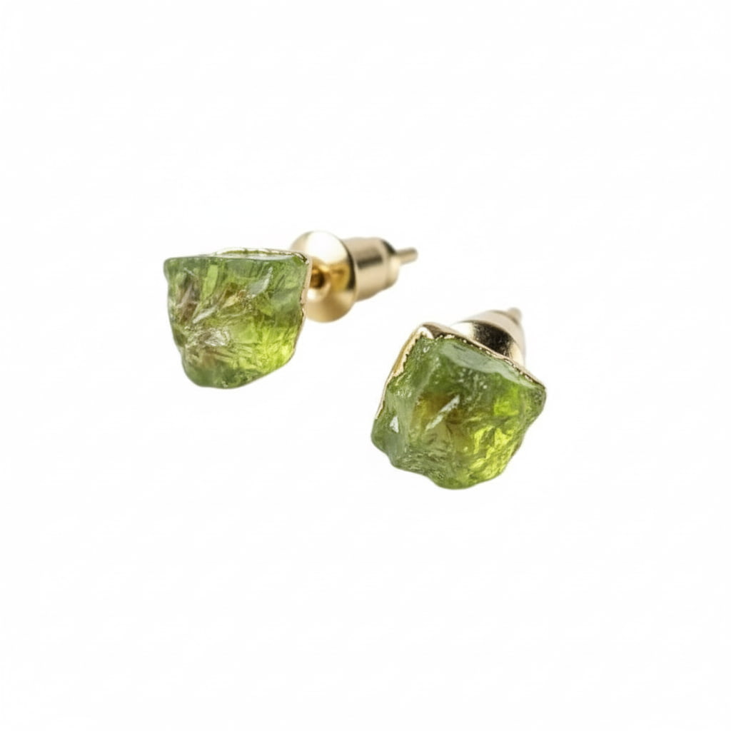 Peridot Ohrstecker Gold Edelstein Schmuck CrystalScents