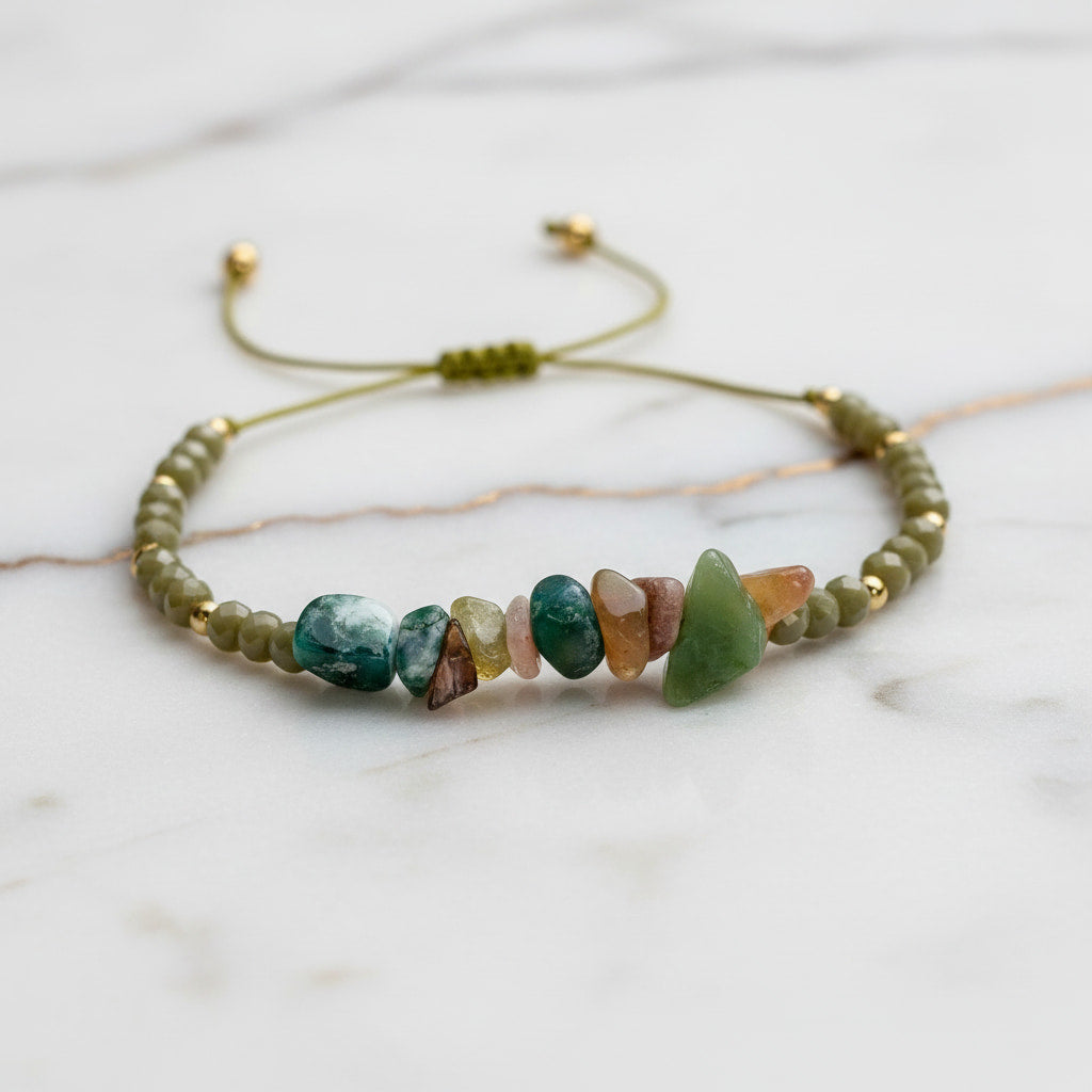 Moosachat Schutzarmband – Harmonie & Sicherheit CrystalScents