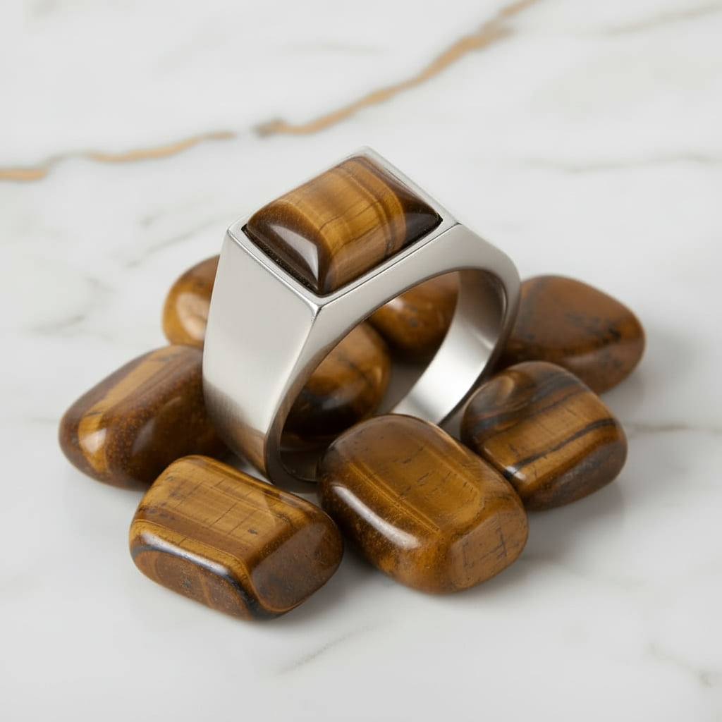 Tigerauge Ring Silber – Stil & Stärke CrystalScents