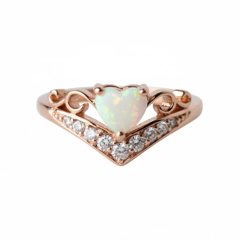 Opal Ring - Diadem mit Herzform CrystalScents