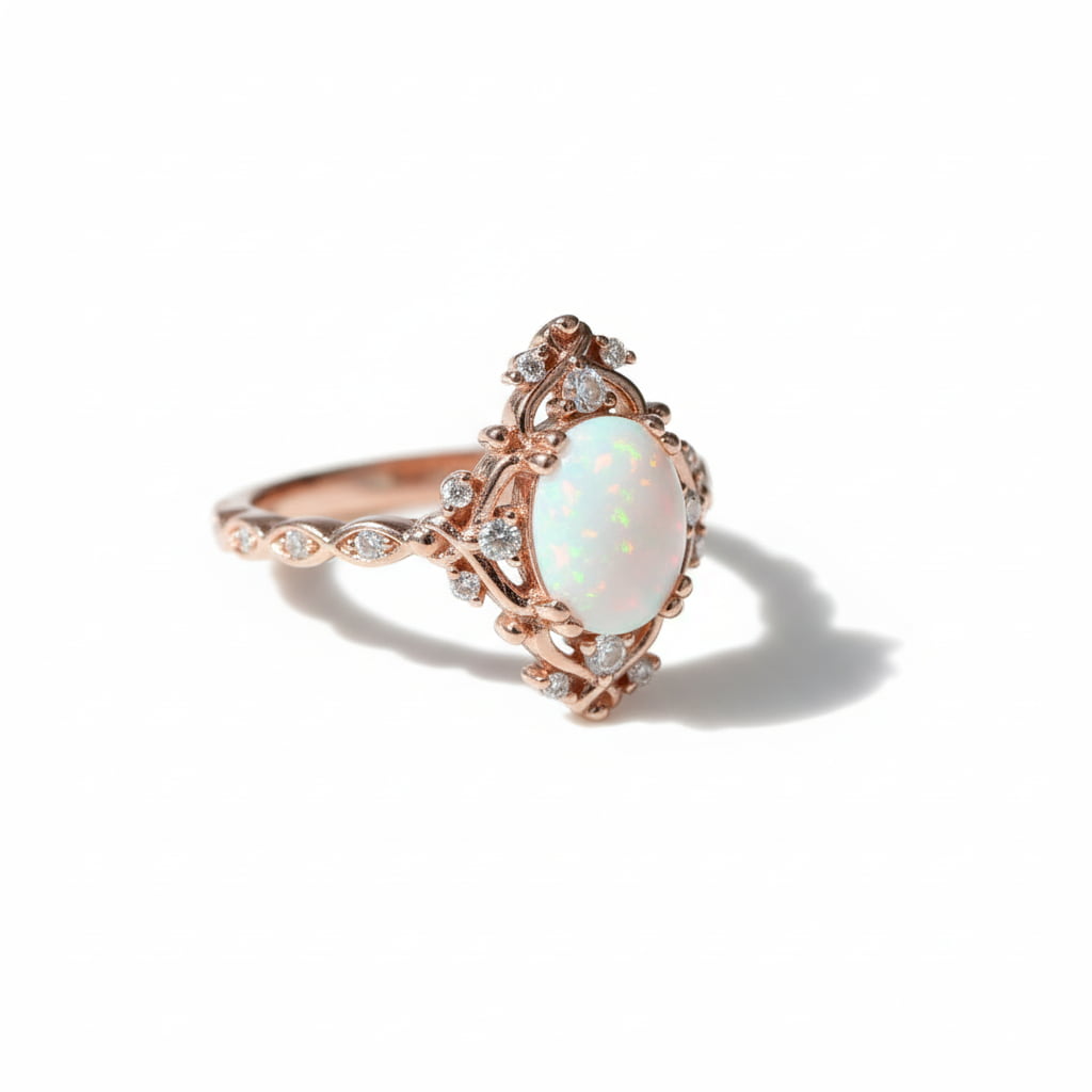 Opal Ring - Roségoldene Eleganz CrystalScents