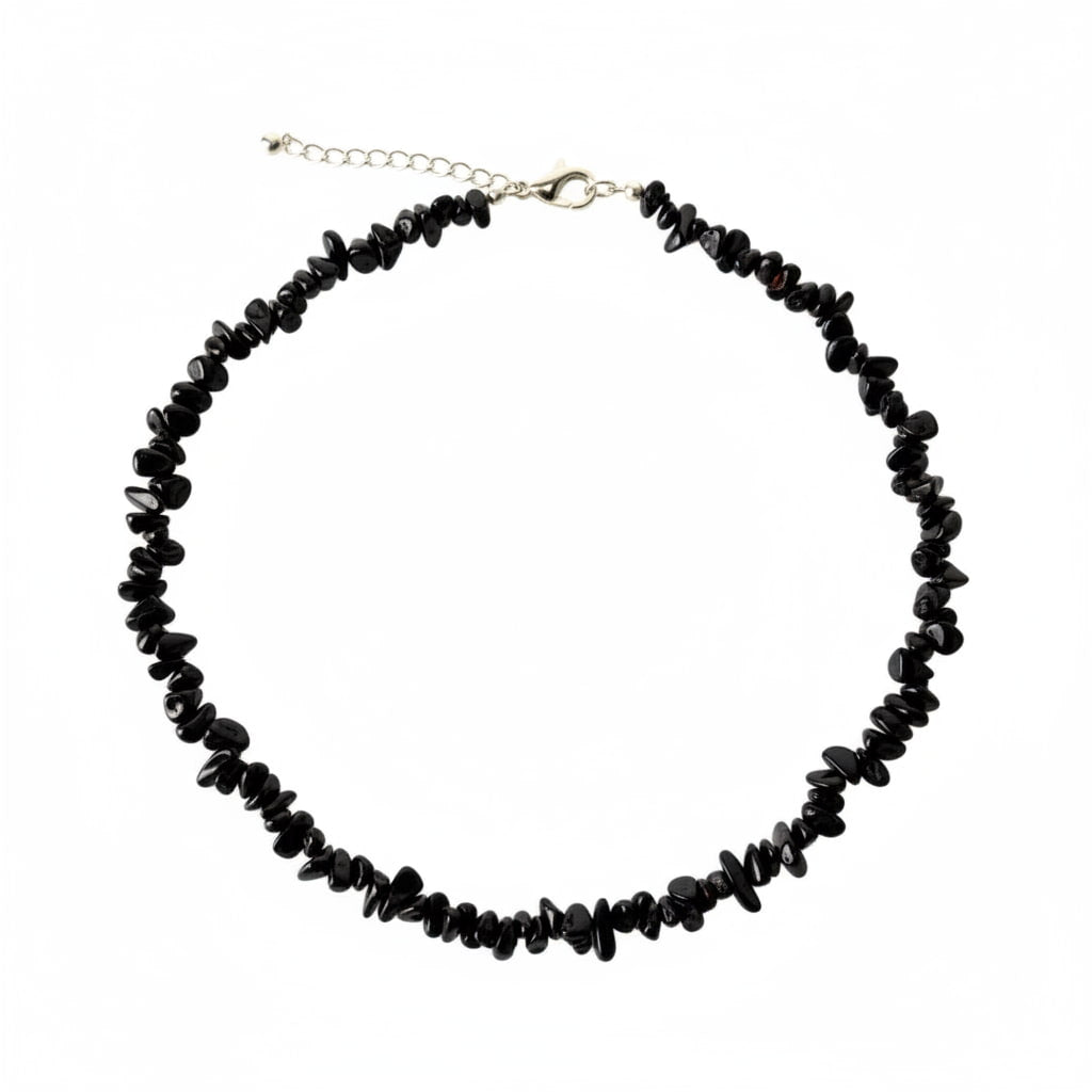 Achat Splitterhalskette – Schwarze Natursteinsplitter CrystalScents