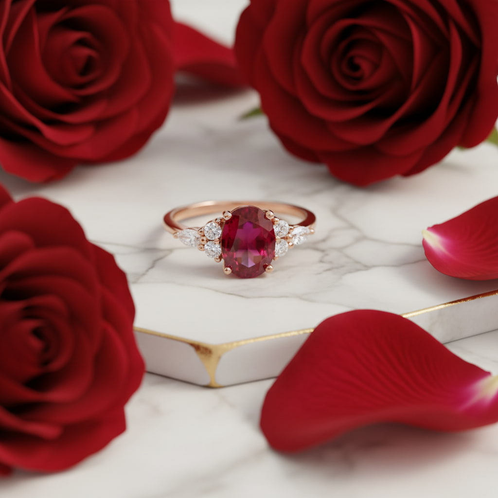 Rubin Ring – Roségoldener Blickfang CrystalScents