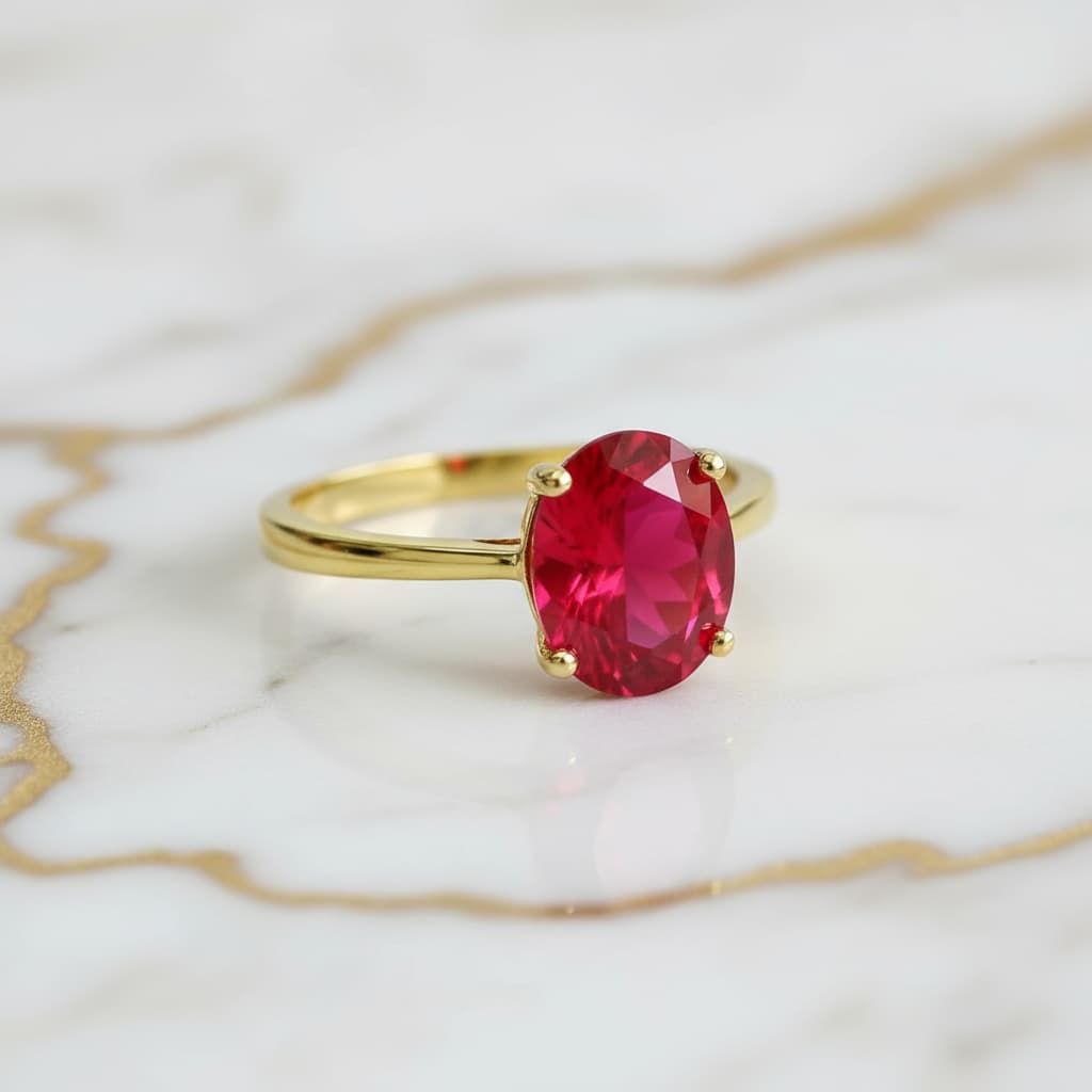 Rubin Ring in Gold – Zeitlose Leuchtkraft in kräftigem Rot CrystalScents