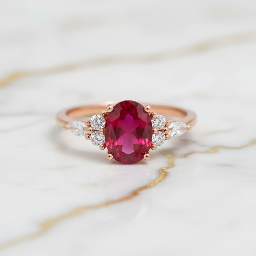 Rubin Ring – Roségoldener Blickfang CrystalScents