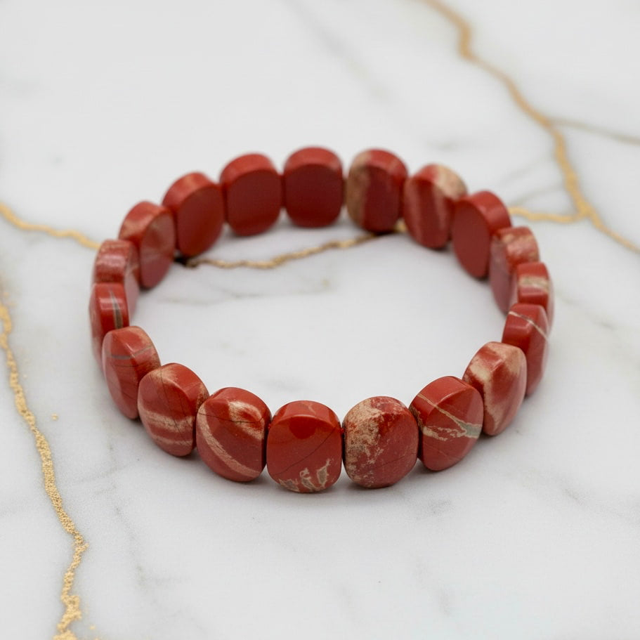 Roter Jaspis Facettenarmband - Energie & Feuer CrystalScents