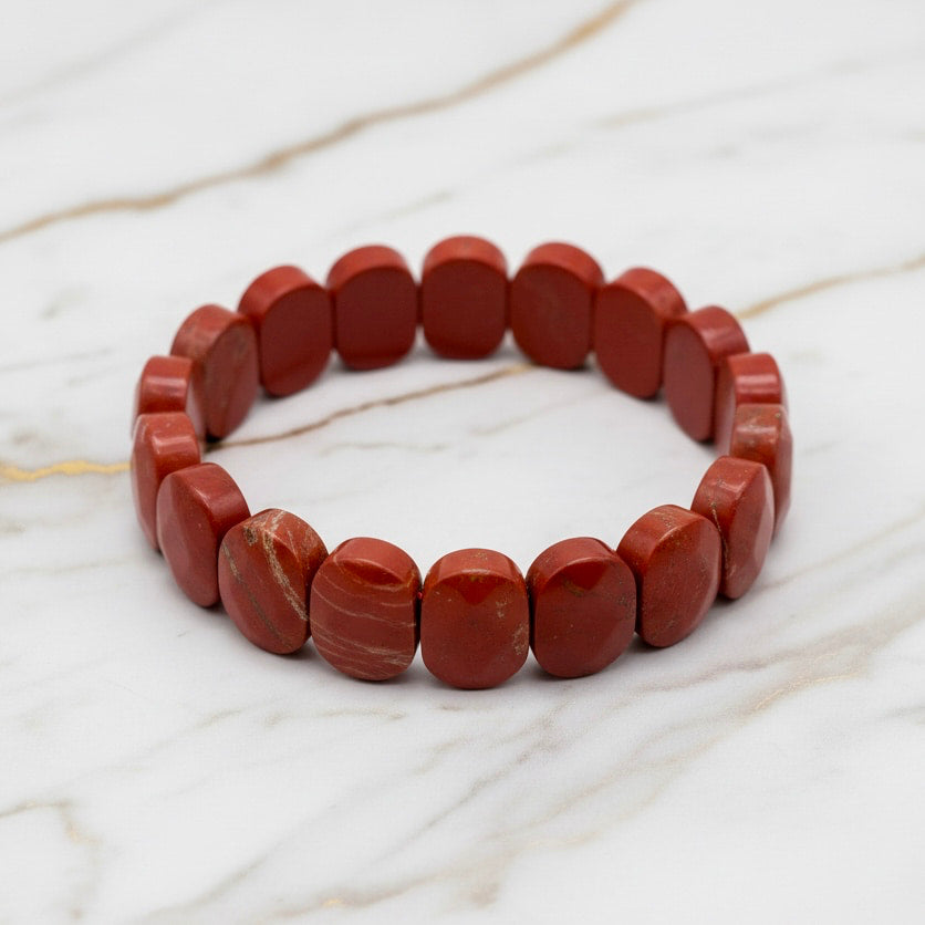 Roter Jaspis Facettenarmband - Energie & Feuer CrystalScents