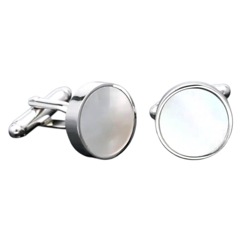 Manschettenknöpfe mit Perlmutt in Silber CrystalScents