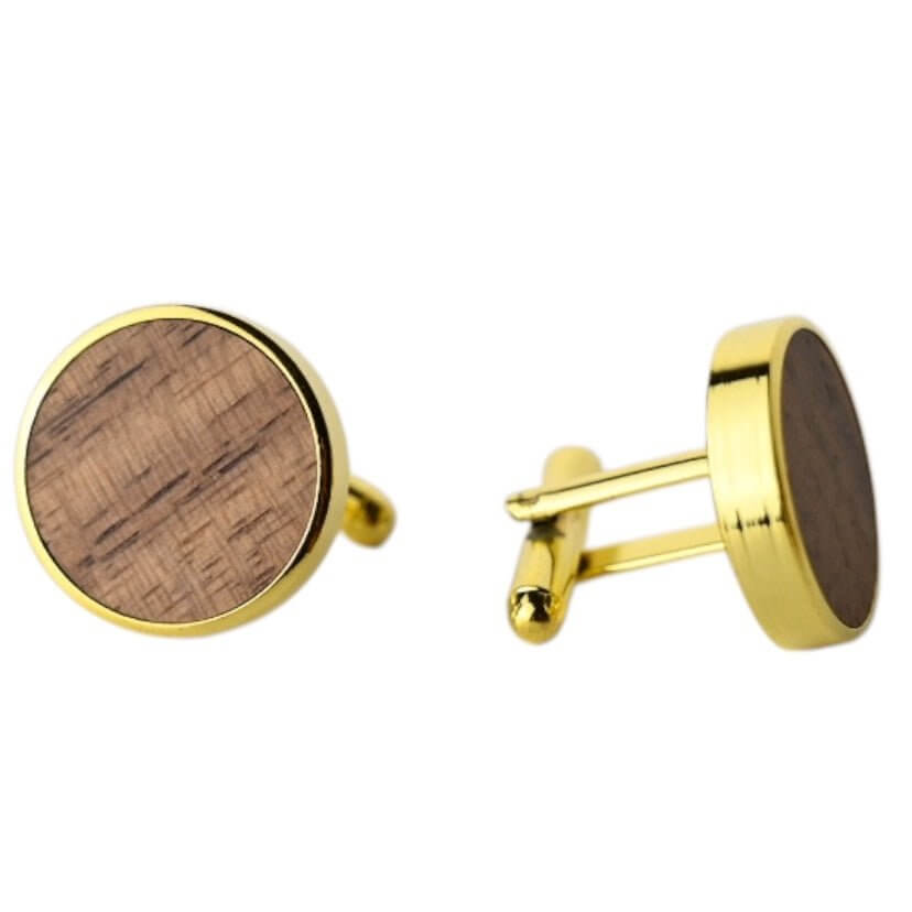 Manschettenknöpfe mit Walnuss in Gold CrystalScents