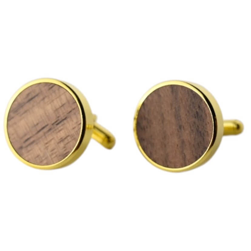 Manschettenknöpfe mit Walnuss in Gold CrystalScents