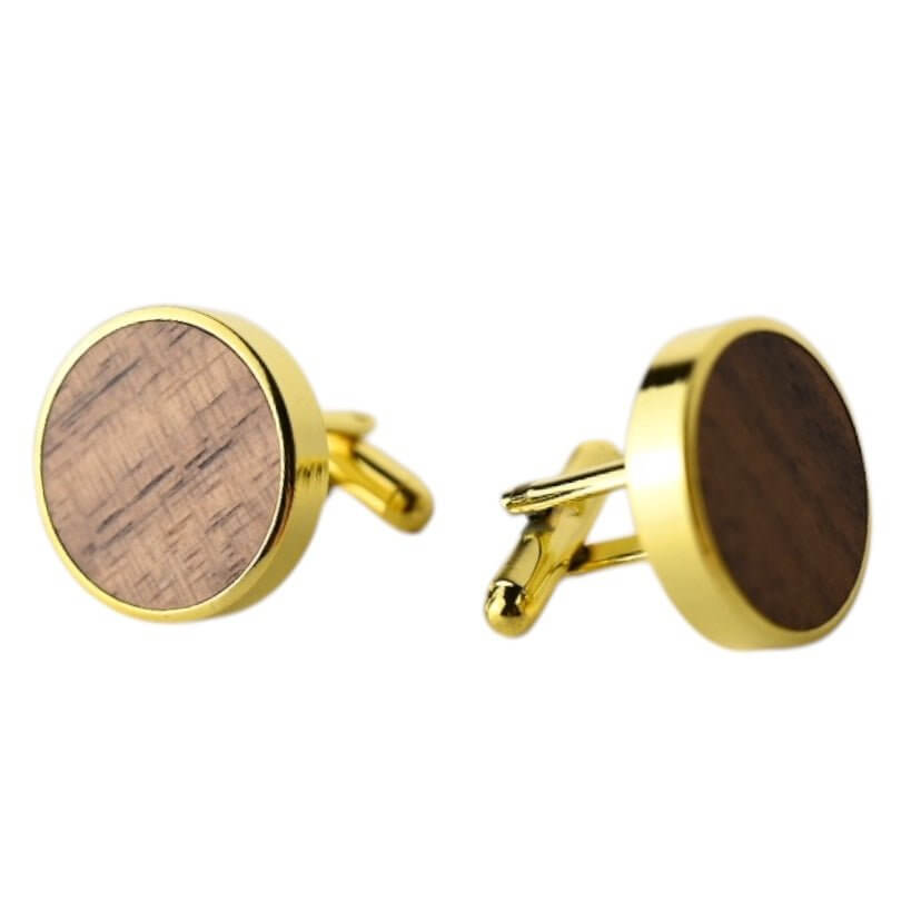 Manschettenknöpfe mit Walnuss in Gold CrystalScents