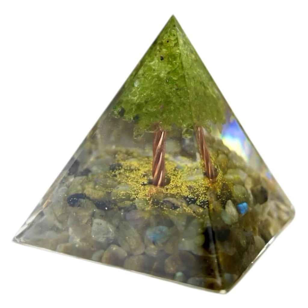 Orgonit Pyramide Labradorit - Baum der Inspiration CrystalScents