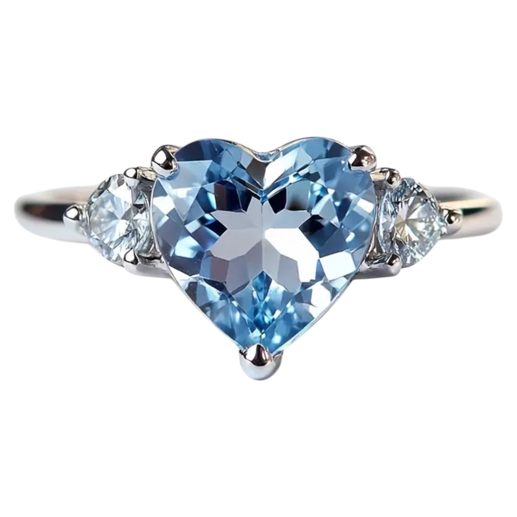 Topas Ring - Himmelblaues Herz CrystalScents