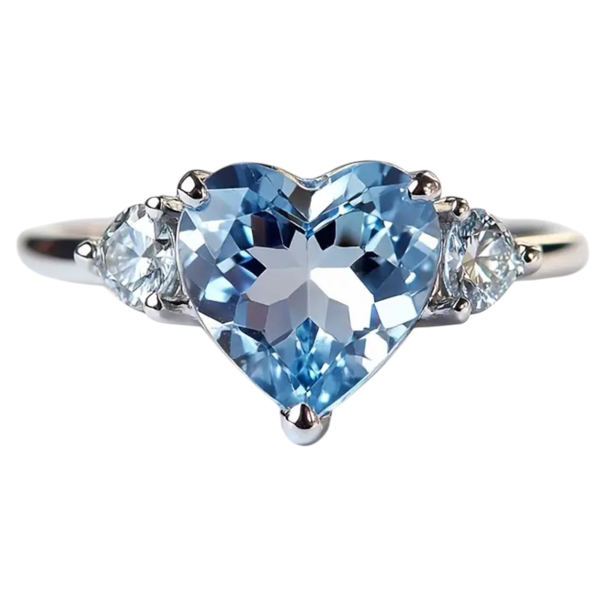 Topas Ring - Himmelblaues Herz CrystalScents