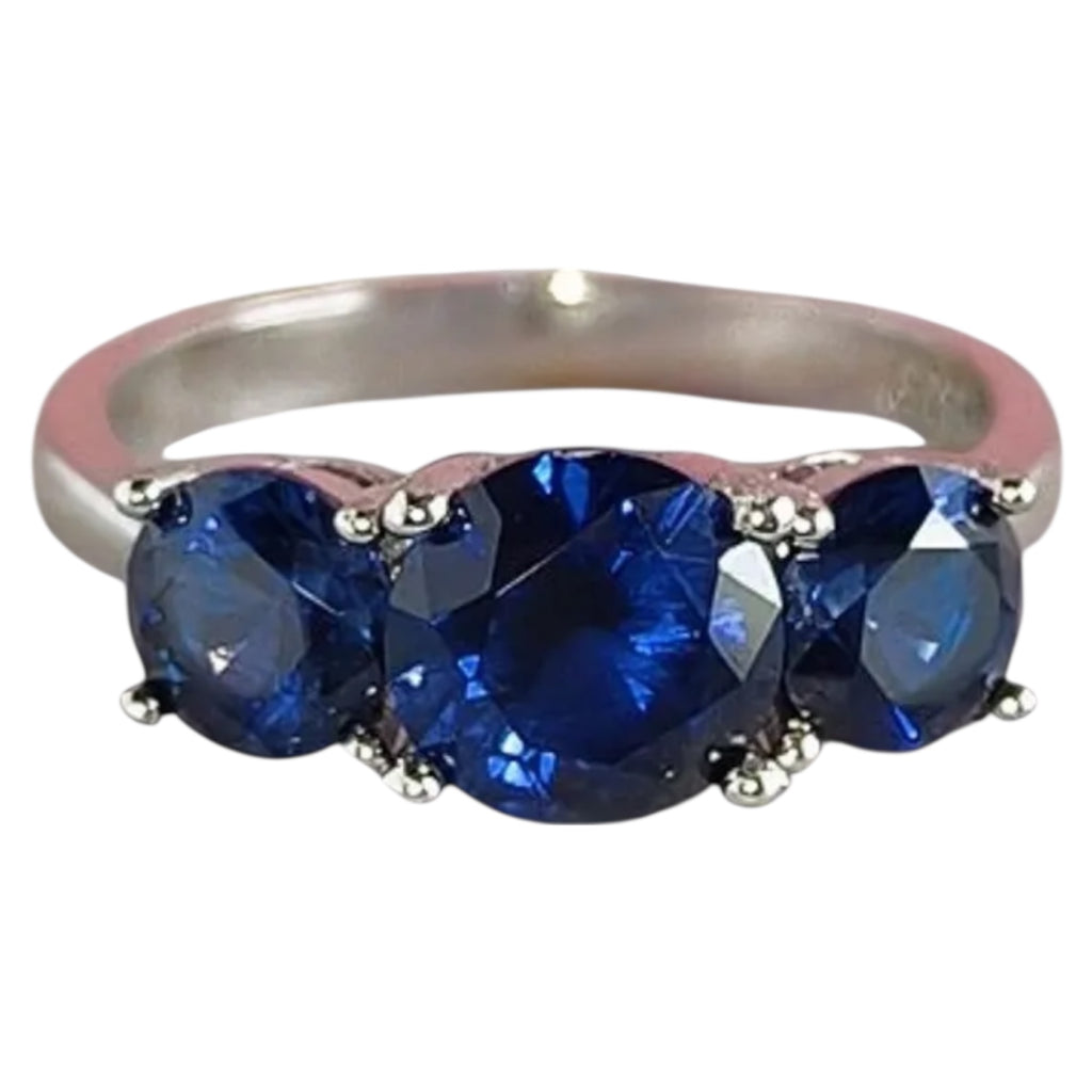 Saphir Ring - Drei tiefblaue Edelsteine CrystalScents