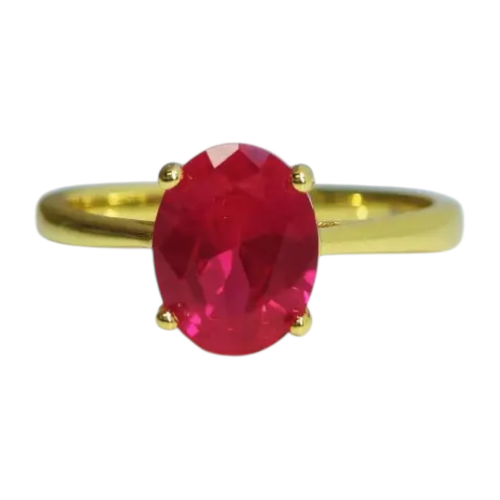 Rubin Ring in Gold – Zeitlose Leuchtkraft in kräftigem Rot CrystalScents