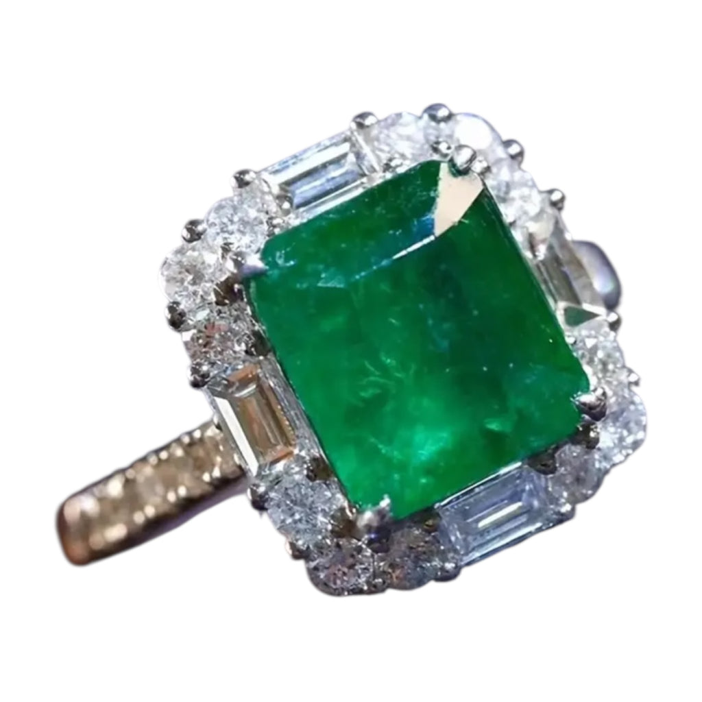 Smaragd Ring - Umrahmt in 925 echt Silber CrystalScents
