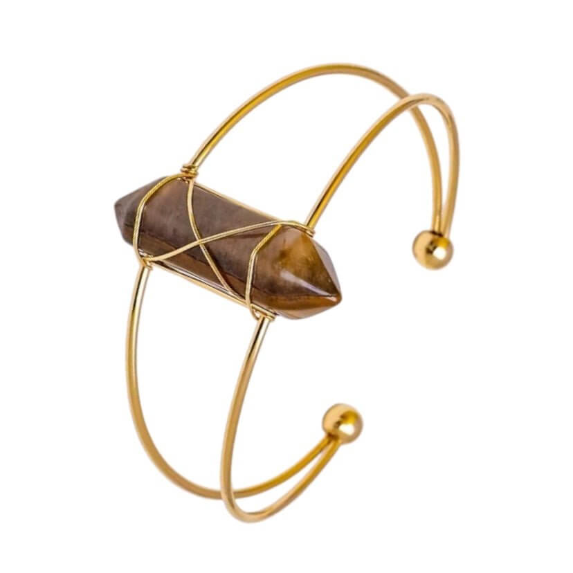 Tigeraugen Armreif – Offenes Design CrystalScents