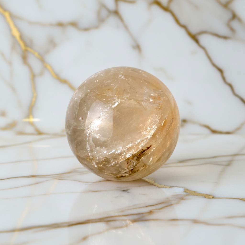 Citrin Quarz Kugel Marmor 3