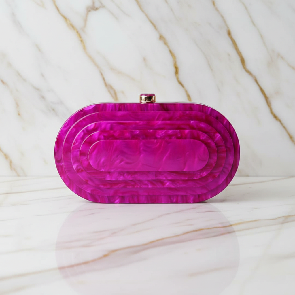 Pinke Perlmutt-Clutch Bild 2