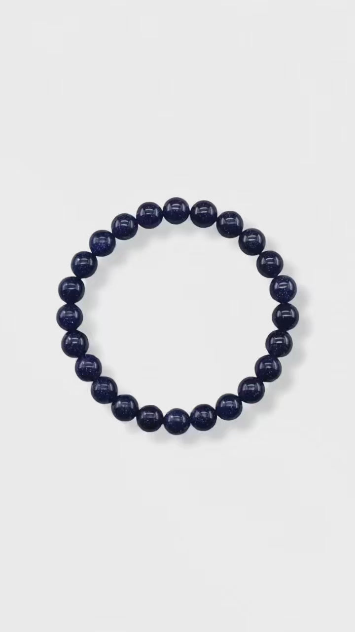 Blaufluss Kugelarmband - Glitzernder Nachthimmel CrystalScents