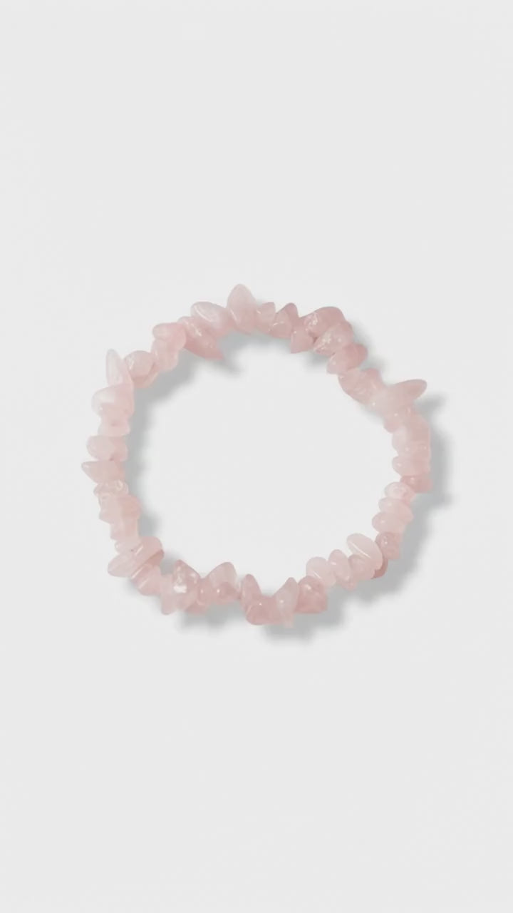 Rosenquarz Splitterarmband – Herzensfreude & Harmonie CrystalScents